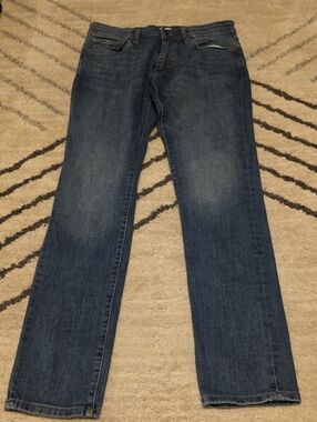 Warp + Weft Men's Skinny Jeans in Blue Denim